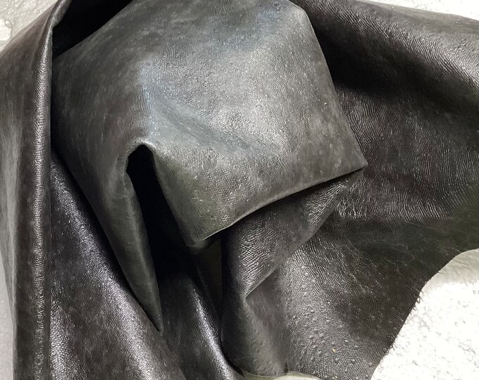 Graphite Embossed Leather Lambskin.  Hides. OSM810