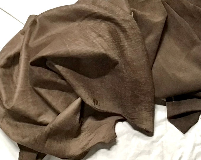 Distressed Milk Chocolate Brown Nubuck Leather Cowhide Remnants. DD4067