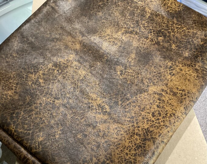 Black and Brown Distressed Leather Cowhide Partial. MRH2636