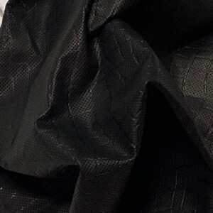 Black Perforated Gator Print Leather Lambskins,  OSM20724