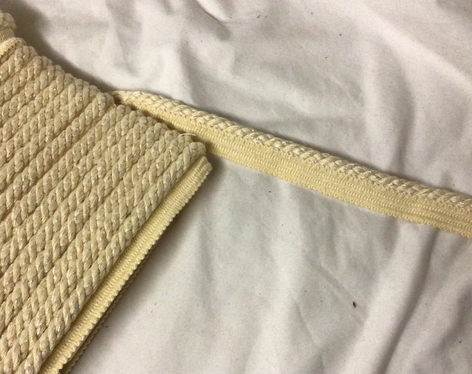 18:Yards Off White 3/8 Inch Check Ply Cord with 1/2 Inch Lip.  CVNT2