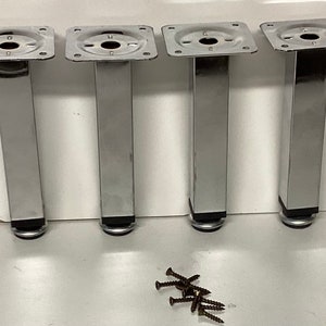 Nickel Plated,Metal Furniture Legs with Adjustable Glides. LRQ2460A