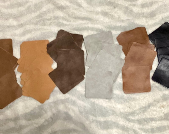 80 Pieces 5x5 Inch Leather Cowhide Squares  Leather remnants. Crafting. SQRE201