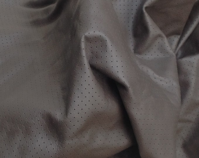 Matte Harbour Brown Perforated Leather Cowhide Partials DD2257