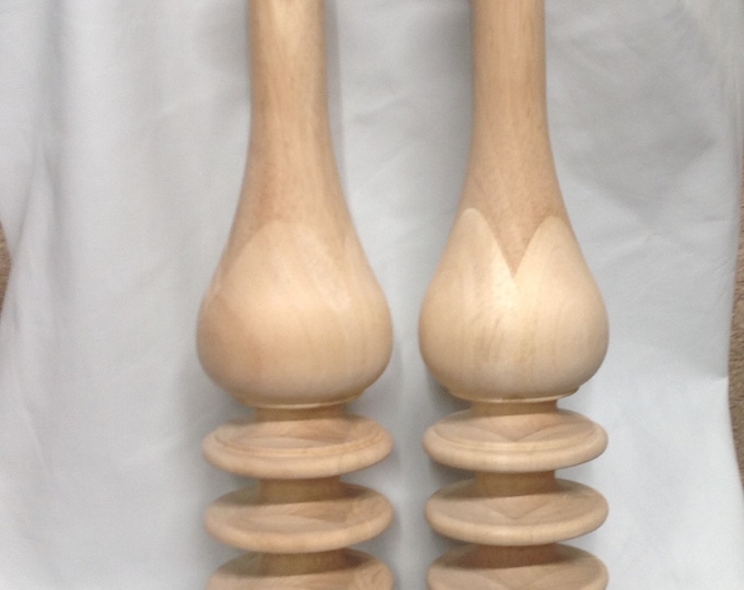 Package of 2 19 inch Unfinished Wooden Bedpost Finials #FN19. Decorations
