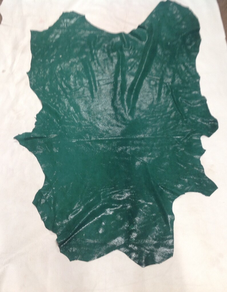 Leather Hides UL505 Green Printed Scales leather Lambskin
