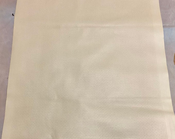 4 Cream Embossed Chain Link Leather Cowhide Panels,  P1