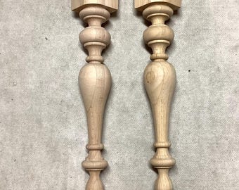 Unfinished Poplar Wooden Table Legs. Kitchen Tables, Dining Tables. Ships,in package,of 2 TBL2