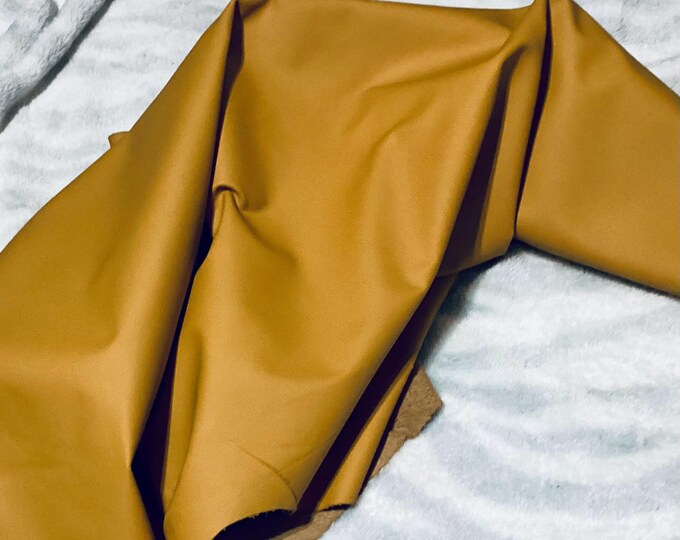 Cornucopia Yellow Cowhide Leather Remnant, Soft Semi-Gloss, 17 sq ft 63787