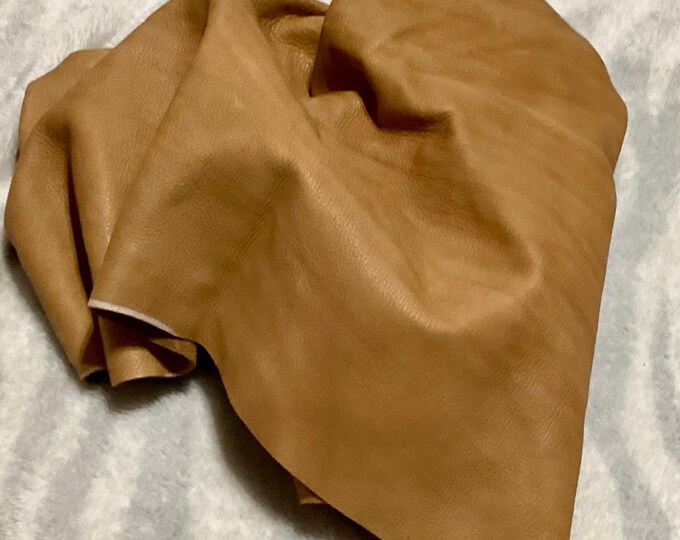 Caramel Leather Cowhide Remnant,  crafting leather. 617VL