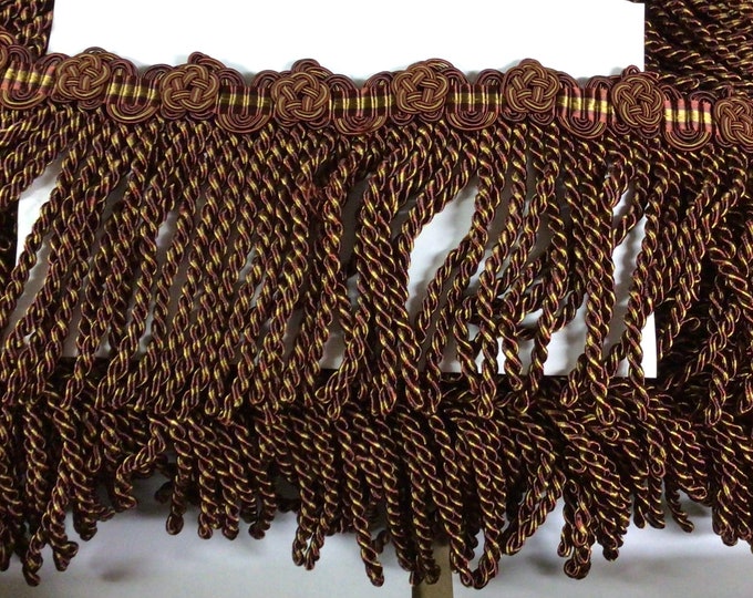5 1/4 Inch Dark Purple and Gold Bullion With Header Fringe  12 Yards LX09