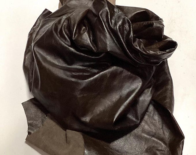 Walnut Italian Leather Cowhide. Leather Hides. Cowhide. Upholstery Leather. Crafting Leather, Handbag Leather.  BR1010