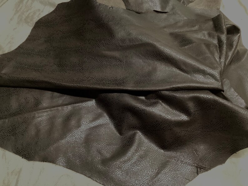 Extremely Dark Brown Printed Python Leather Lambskin. OSM20640 image 2