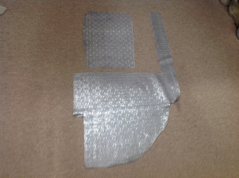 Gray And Silver Embossed Basketweave Pattern Leather Cowhide Remnants #R613