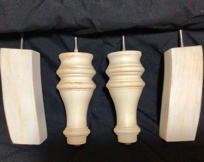 Whitewash Wooden Furniture Legs: Chair Risers, Sofa Legs - 7 inch