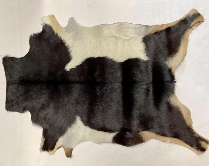 Tri Color Exotic Hair On Goatskin. Rugs. Leather Hides, EX6