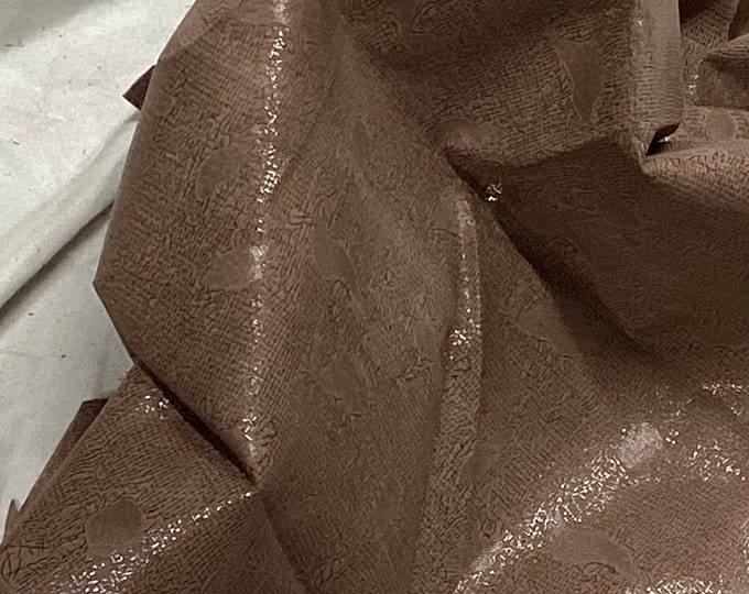 Milk Brown Printed Leather Lambskin.  LAMB3021