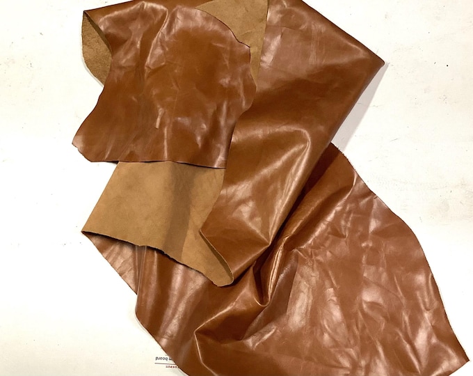 Salted Caramel Leather Cowhide Remnant.  Leather Hide. Crafting Leather.  CL1707