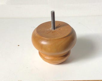 Maple Finish Wooden Furniture Legs: 3-Inch Chair Risers - Set of 4