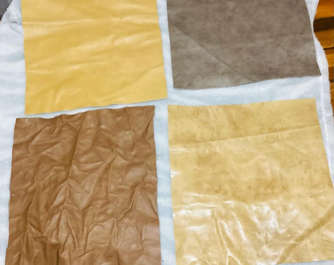 4 Leather Cowhide Remnants.  SCR11