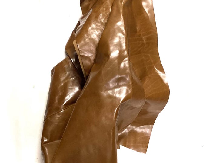 Muddy Water Brown Sewn Leather Cowhides Remnant.  Leather Hide. Upholstery Leather. BR863