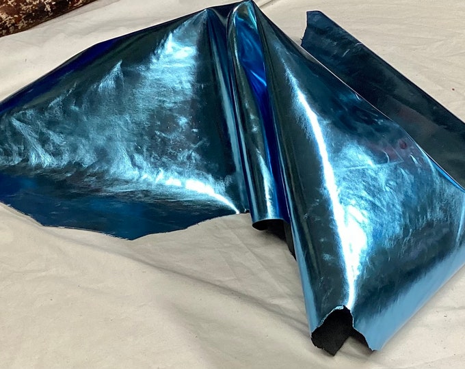 Turquoise Foil Leather Lambskin.  OSM40140