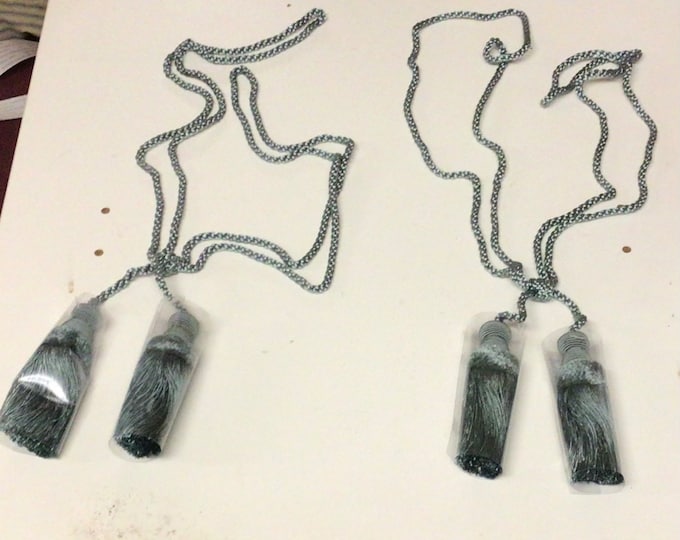 Package of 2 Teal Double Hula 24 inch Tiebacks with 4 1/2 inch Tassels TM43