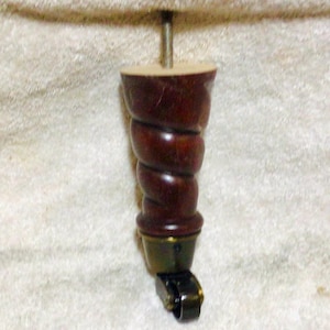 4 Mahogany Finish Wooden Furniture Legs with Antique Casters. chair Risers. chair legs. 1331M