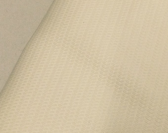 Off White Embossed Cross Stitch Leather Cowhide DD2249