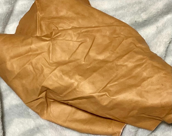 Buckskin Color Leather Cowhide Remnant.  SCR658