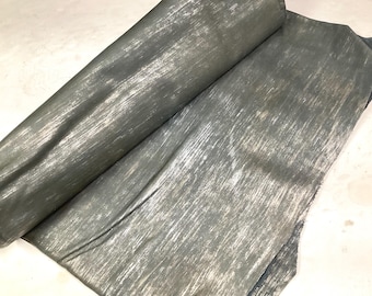 Faded Gray and Silver with Copper Highlights Leather Cowhide Remnants,  TOWN98
