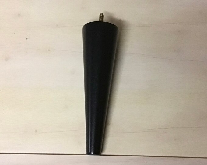 Package of 2 or 4 Black 8 Inch Wooden Furniture Legs.  LT8208B
