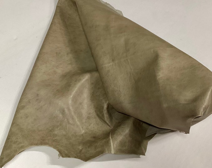 Distressed Taupe Leather Lambskin.  Leather Hides,  Hides,  Garment Leather.  OSM0776