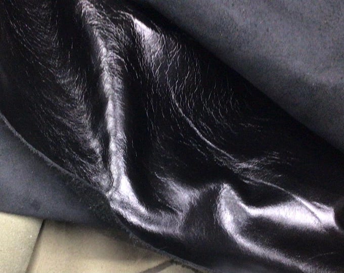 Black Pepper Cowhide Leather Remnants - Soft & Pliable.  CL377