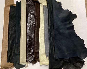 10 Lambskin Leather Hides: Soft Crafting Leather (3-4 sq ft) SHRM792