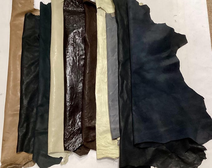 10 Leather Lambskins.  Leather Hides,  crafting Leather.  Craft supplies.  SHRM792