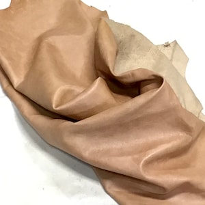 Distressed Paper Sack Brown Leather Deerskin.  LAMB7016