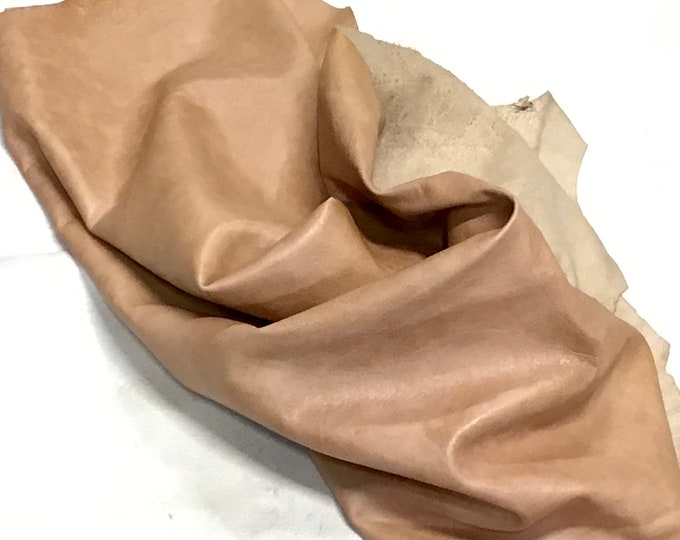 Distressed Paper Sack Brown Leather Deerskin.  LAMB7016