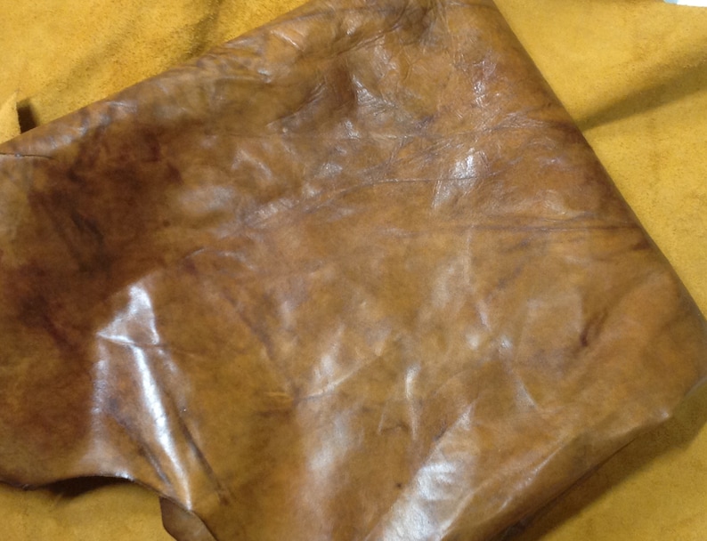Western Buckboard Brown Distressed Leather Cowhide Partials #Q299