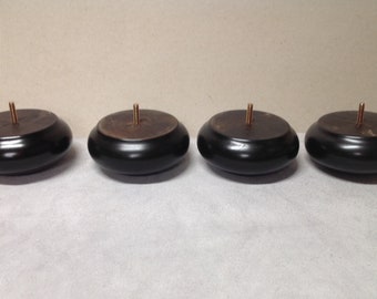 Package of 4 Espresso Bun Furniture Feet P2174