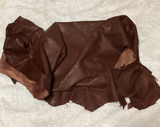 Medium Brown Leather Lambskins. Leather Hides. Crafting Leather. CL43