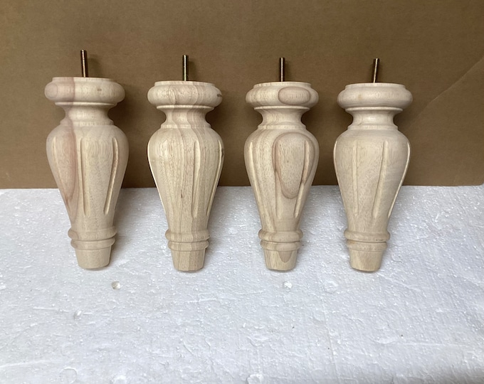 LT8135 Package of 4 Unfinished 8 Inch Wooden Legs AI