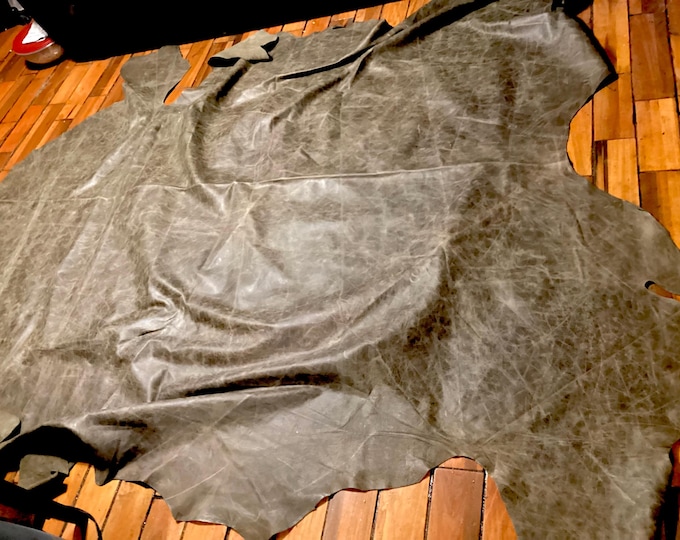 Distressed Brown Leather Cowhide for Crafting, Upholstery, Jackets. DEAL1