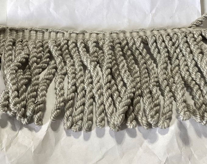 18:Yards Gray 3 Inch Conso Bullion Fringe. Upholstery Trim.   Trim.. W164