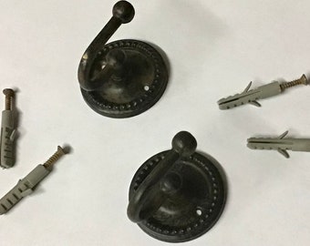 Package of 6 Steel Antique Brass Royal Hooks.  E16