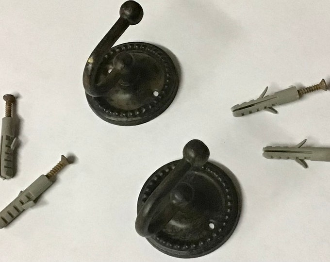 Package of 6 Steel Antique Brass Royal Hooks.  E16
