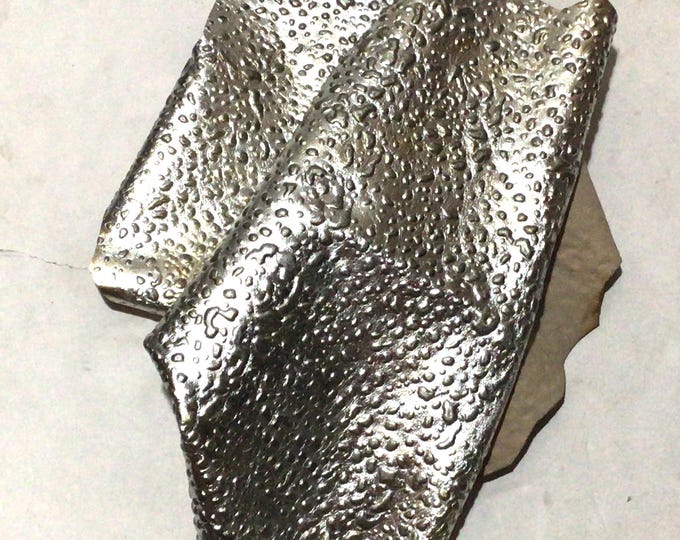 Silver,with Gold High Lights Embossed Bubbles,Leather Lambskins. OSM71