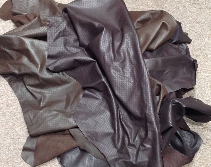 Assortment of Brown Laser Etched Leather Lambskins SLO884