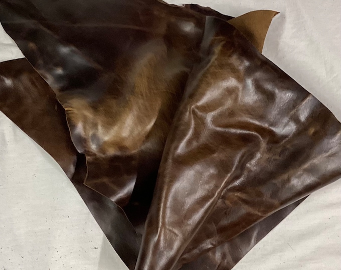 Molasses Brown Pullup Leather acowhide Remnantd,  BR170