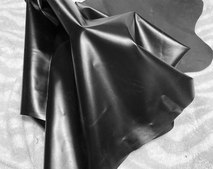 Black Embossed Screen Leather Cowhide Remnant.  DEAL60